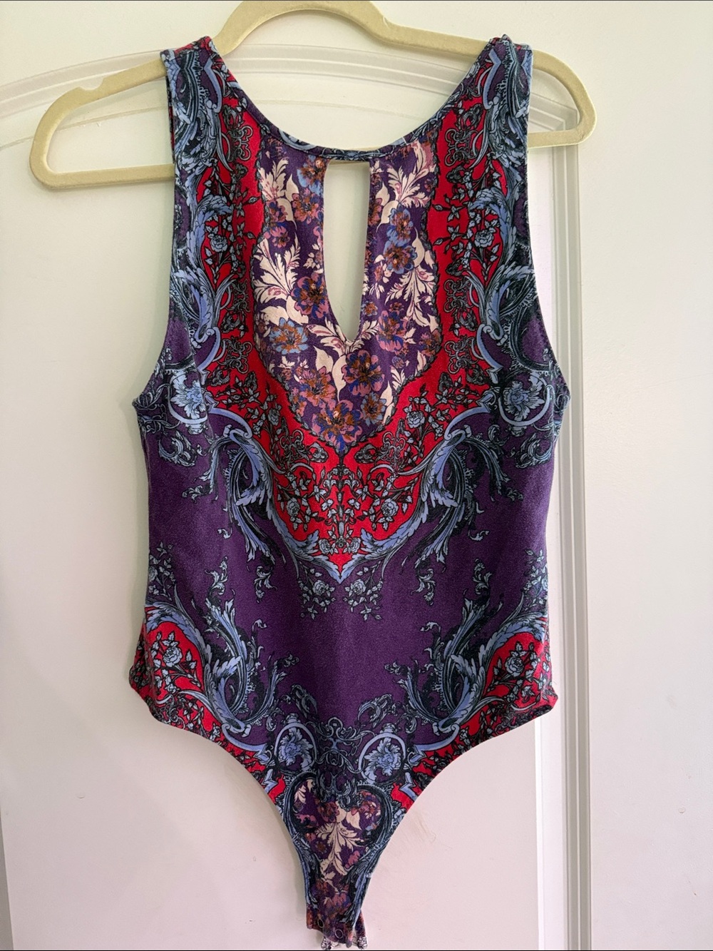 Free People Intimates Purple & Red Floral Print women’s One-Piece Bodysuit